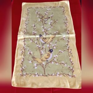 Vintage Linen with bird print